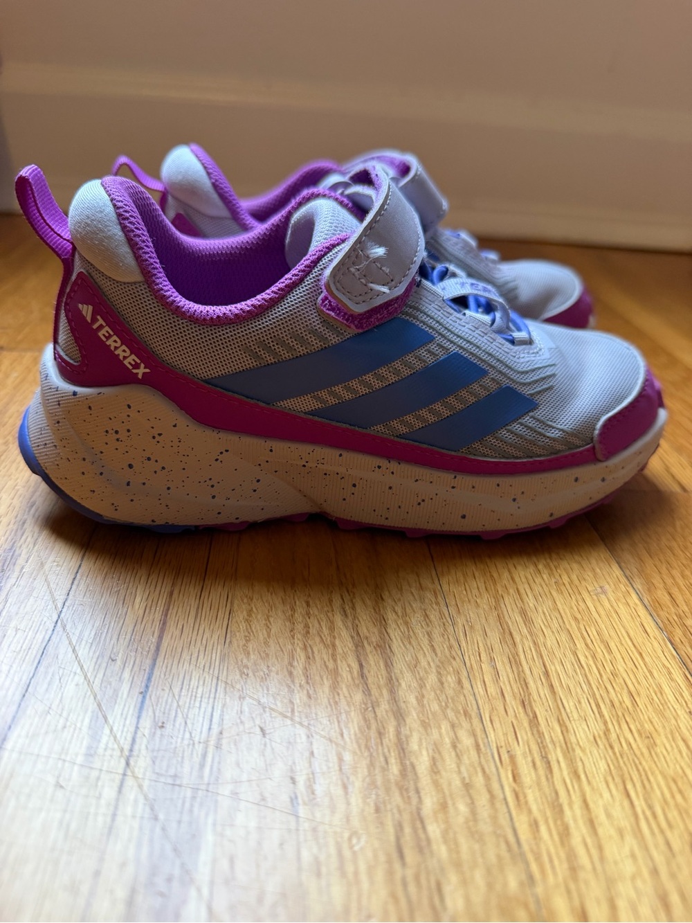 adidas Kids Gray and Purple Trail Sneakers